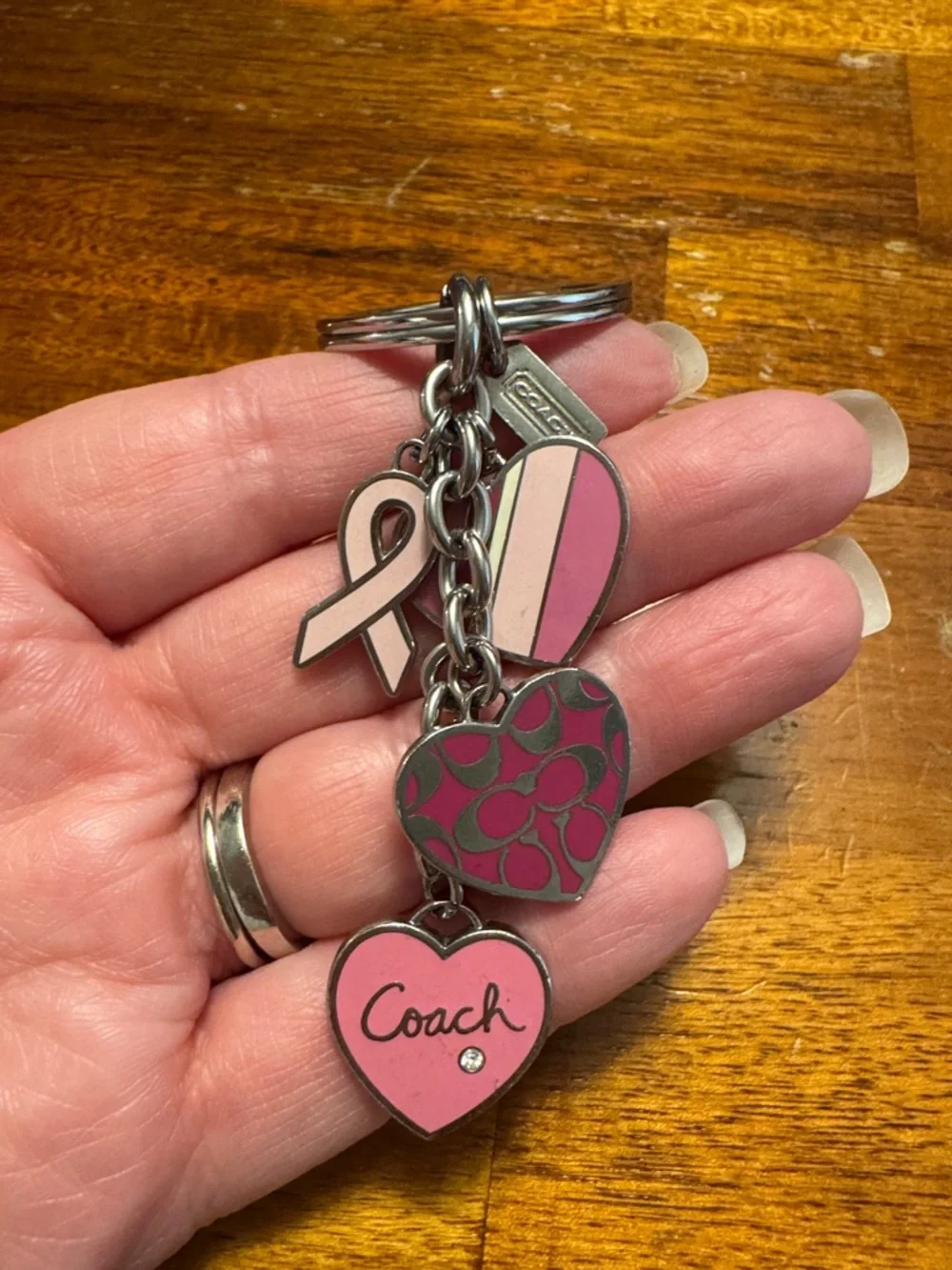 Coach‎ Pink Ribbon Keychain